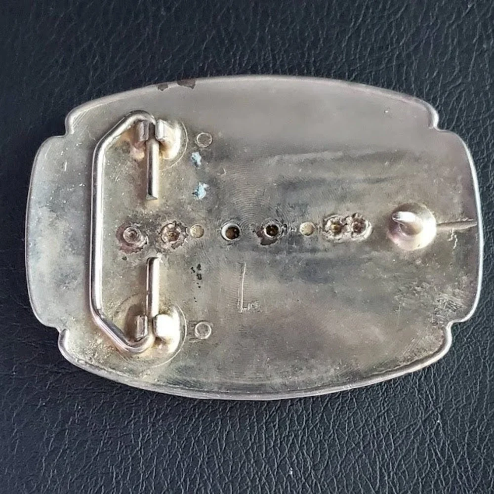 Vintage Eisenhower Dollar Belt Buckle 1972 1974 Two Tone Western Coin Buckle
